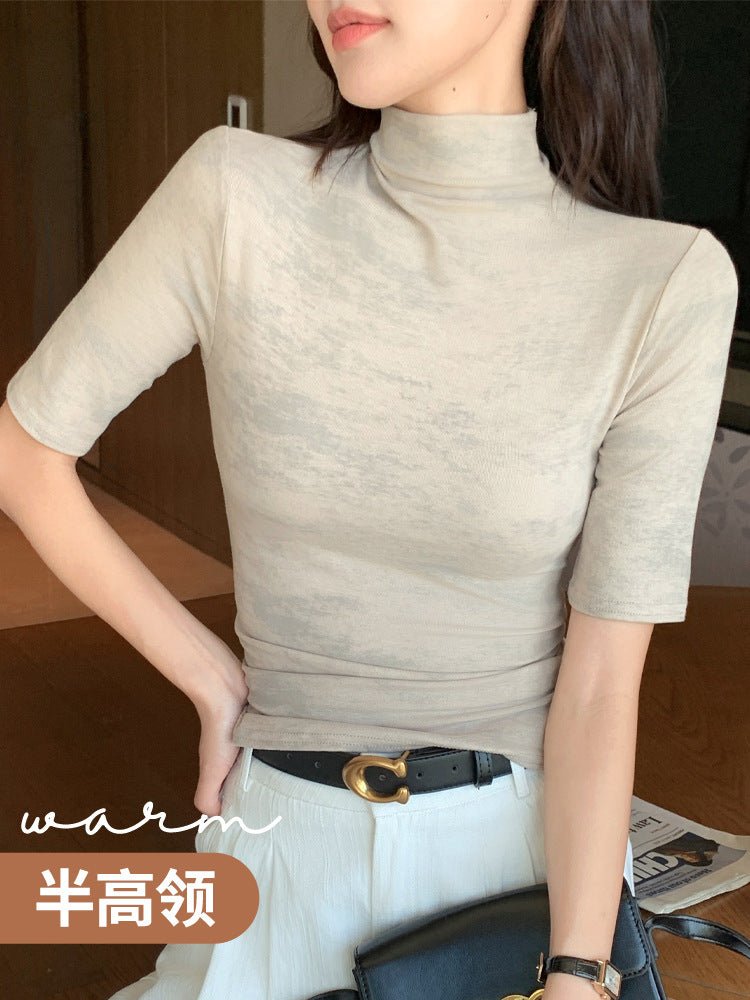 Camo Mock-Neck Knit Top - Velvette Muse