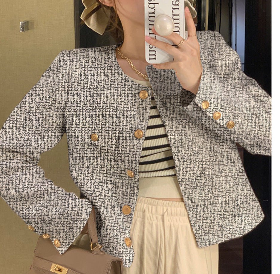 French Tweed Cropped Jacket - Velvette Muse