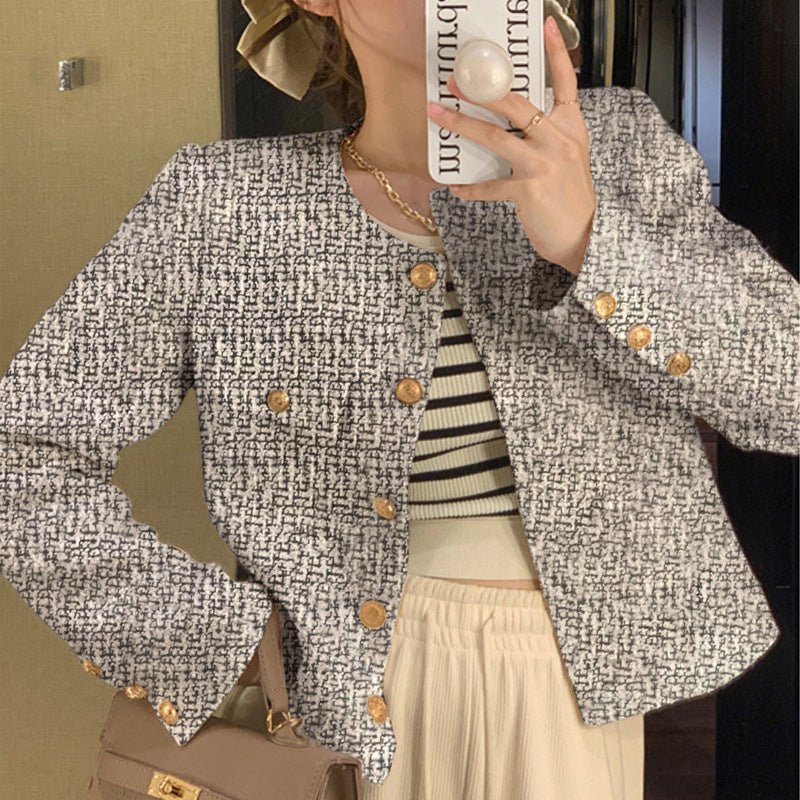 French Tweed Cropped Jacket - Velvette Muse