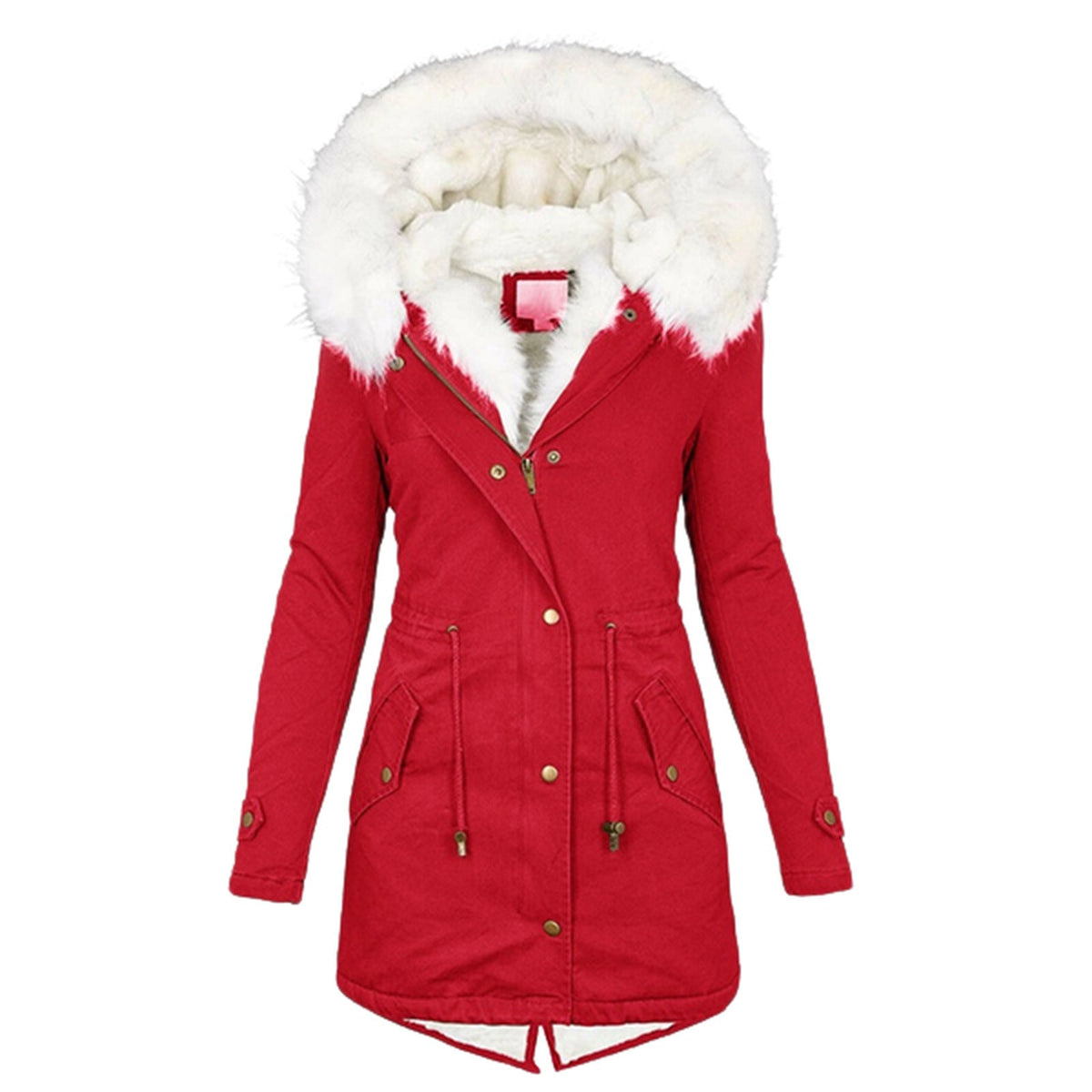 Hooded Fur-Collar Winter Parka - Velvette Muse
