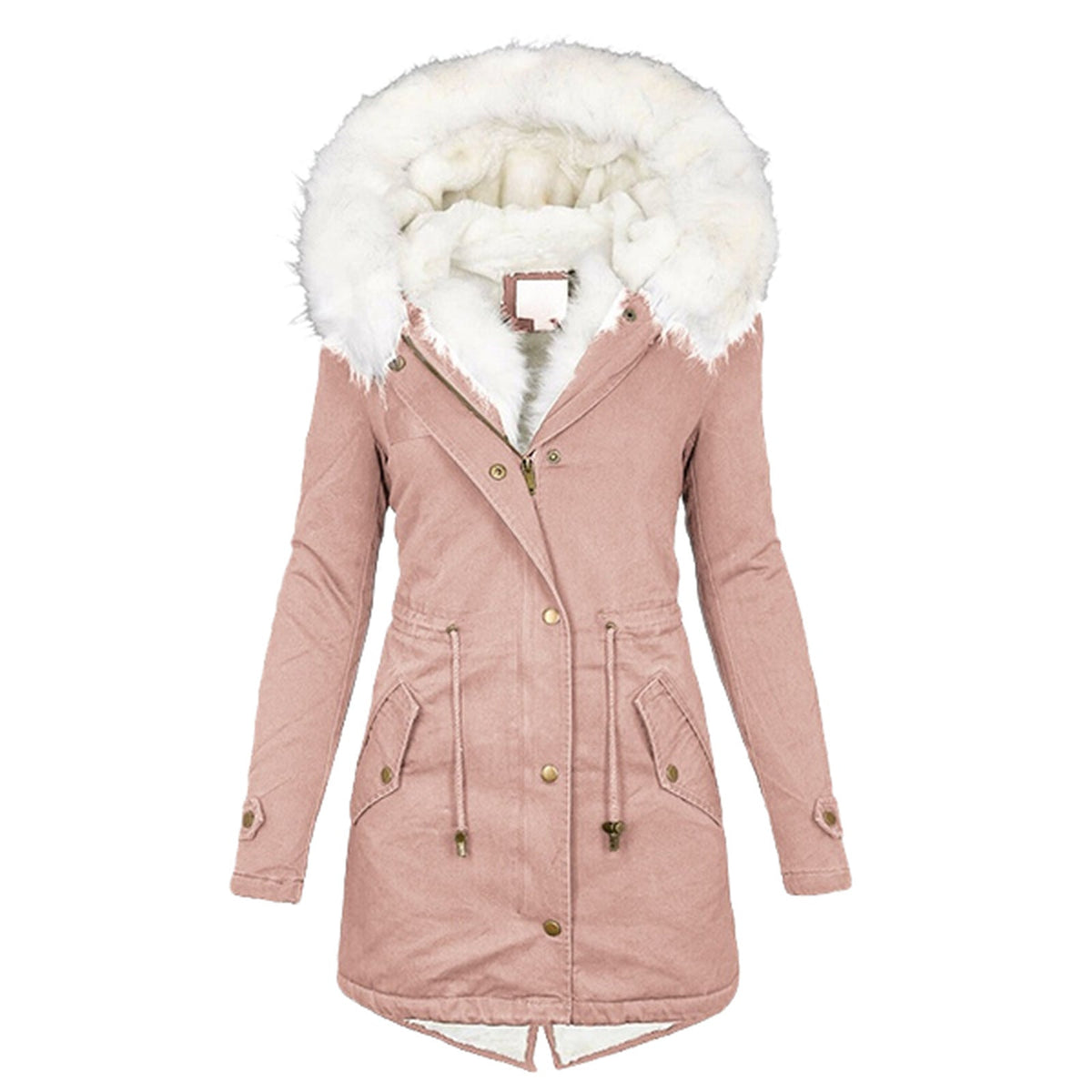 Hooded Fur-Collar Winter Parka - Velvette Muse