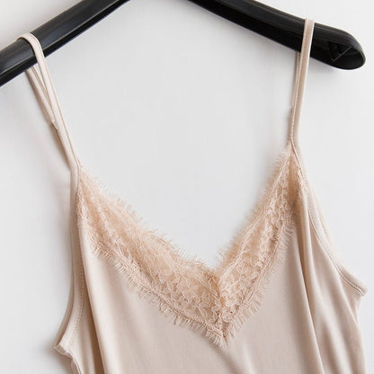 Mulberry Silk Lace Nightdress - Velvette Muse