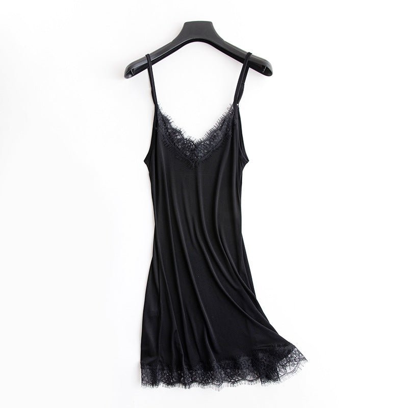 Mulberry Silk Lace Nightdress - Velvette Muse
