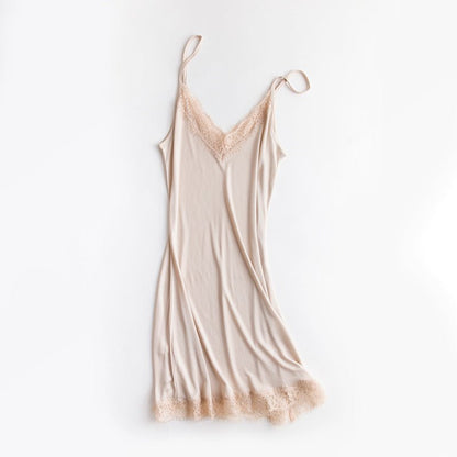 Mulberry Silk Lace Nightdress - Velvette Muse