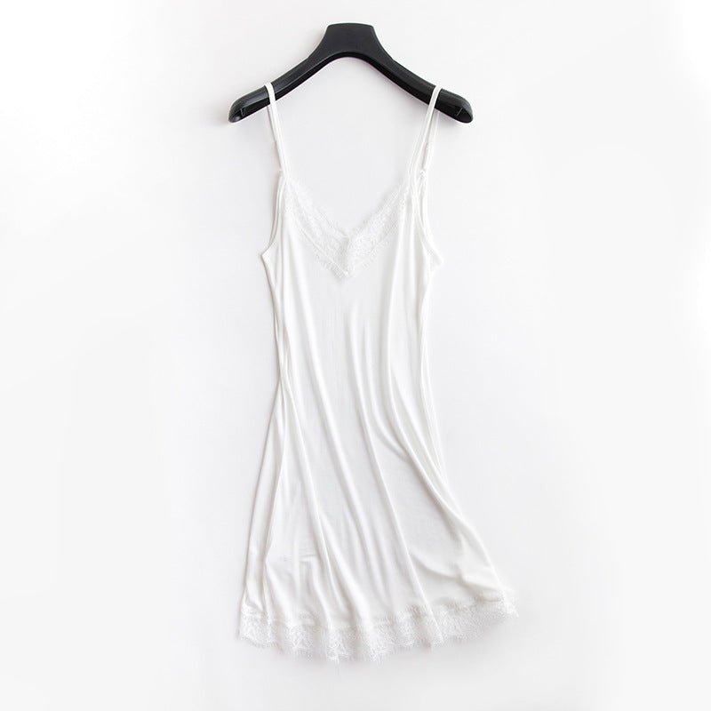 Mulberry Silk Lace Nightdress - Velvette Muse