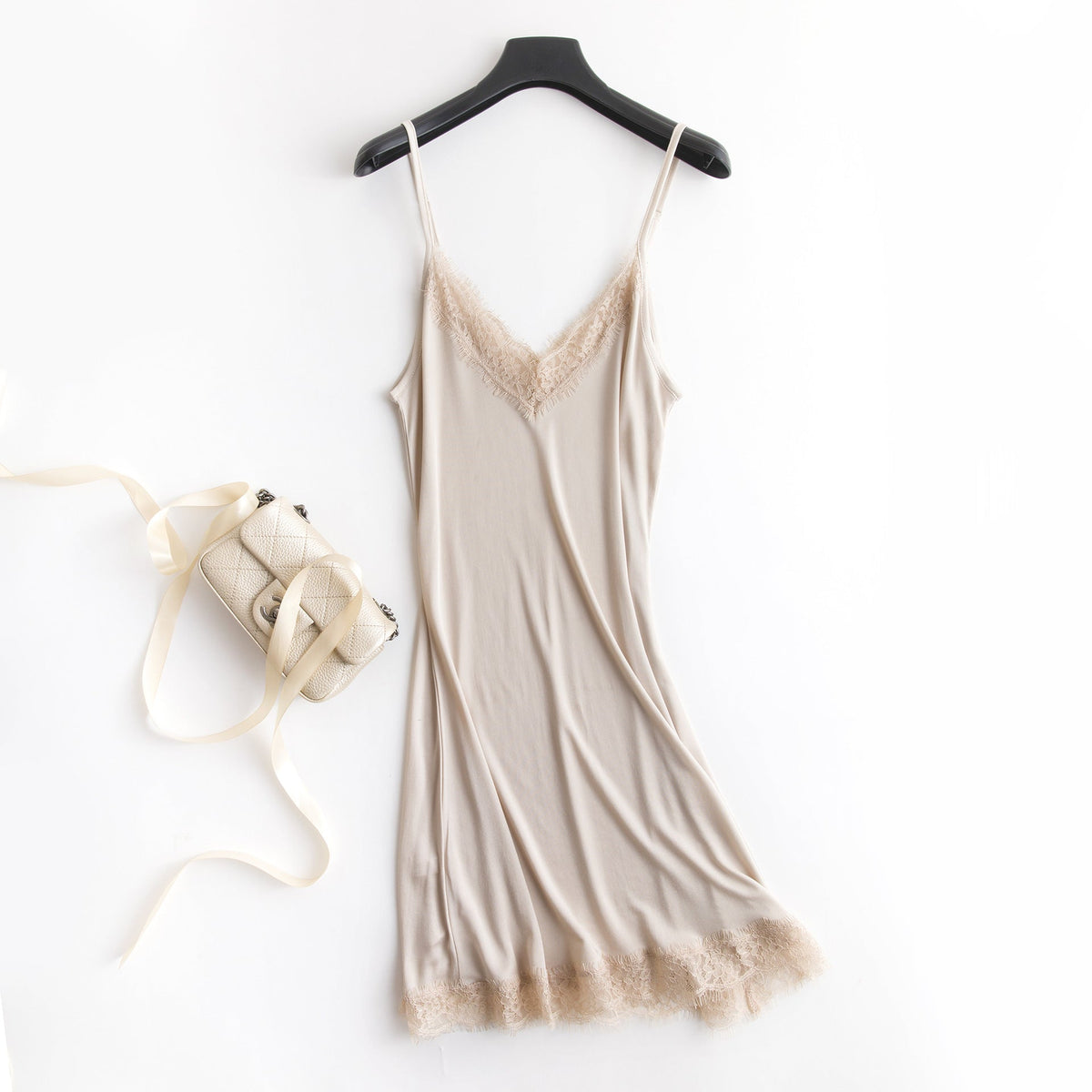 Mulberry Silk Lace Nightdress - Velvette Muse