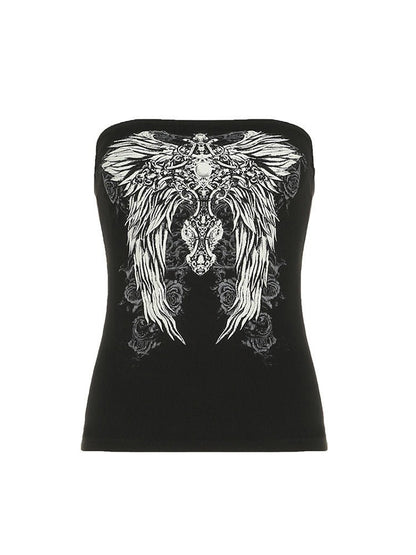Y2K Butterfly Wings Tube Top - Velvette Muse